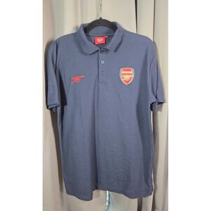 Arsenal London Football Club Soccer Navy Blue Polo Shirt Jersey Large